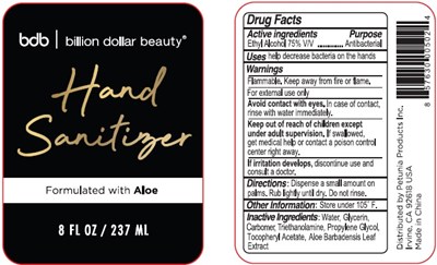 Image Of Label (Billion Dollar Beauty Hand Sanitizer 237 mL 75)